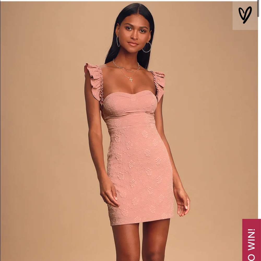 Lulu’s Butterfly Kisses Mauve Pink Jacquard Mini